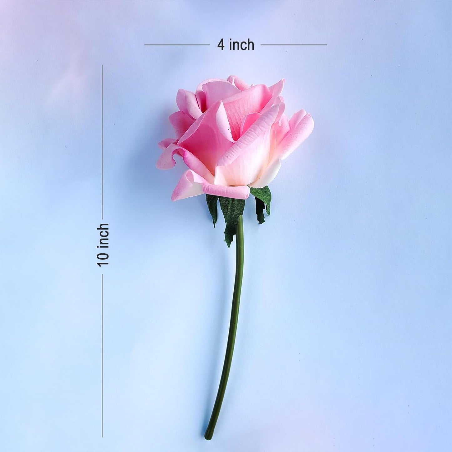 Artificial flower real touch roses feel and look realistic fake roses with short stems, suitable for gift, for wife girlfriend mom friends, Indoor home table，cake, hotel, car decoration (pink)