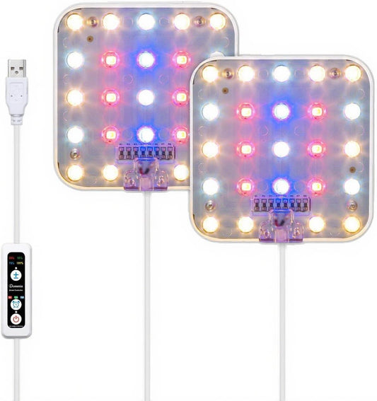 DOMMIA Grow Lights, Full Spectrum High PPFD with Optical Lens, Auto on/Off and 6/12/16H Timer,4 Brightness Levels,Under Cabinet LED Plant Light for All Indoor Growing