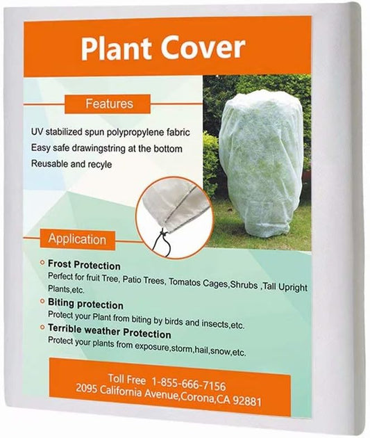 Agfabric Plant Cover Warm Worth Frost Blanket 0.9oz 120"x120" Shrub Jacket,Rectangle Plant Cover for Season Extension&Frost Protection,White