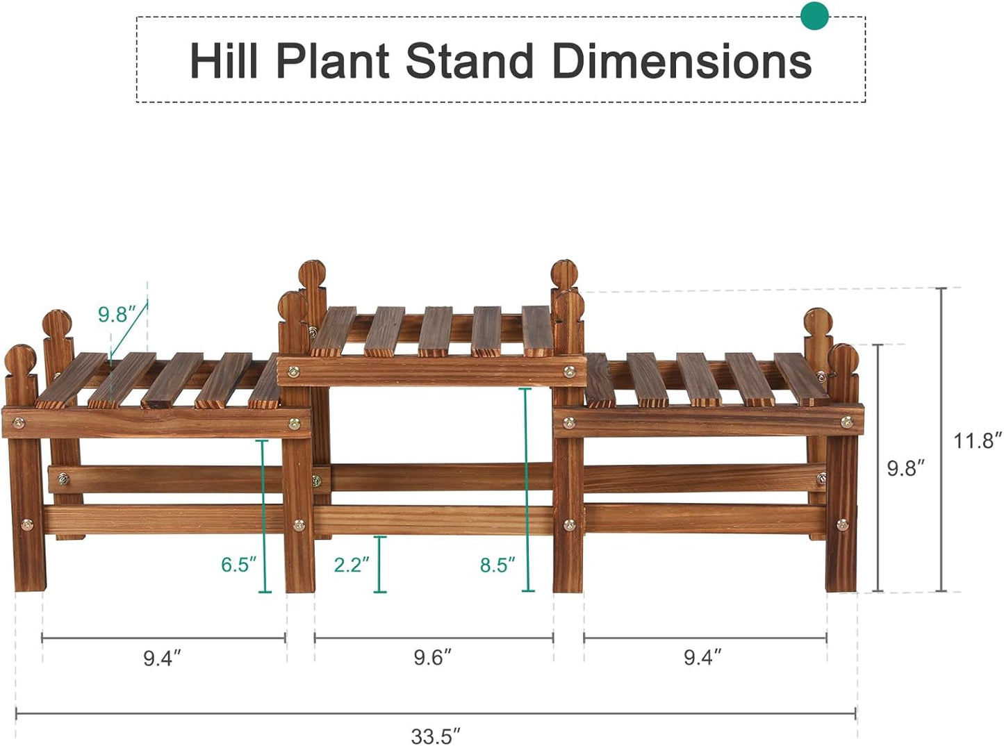 3 Tier Plant Stand Indoor,Wooden Low Plant Bench for Multiple Plants,Corner Flower Pot Stand Long Plant Holder for Balcony Patio Garden Decor (Free-Style Combination)