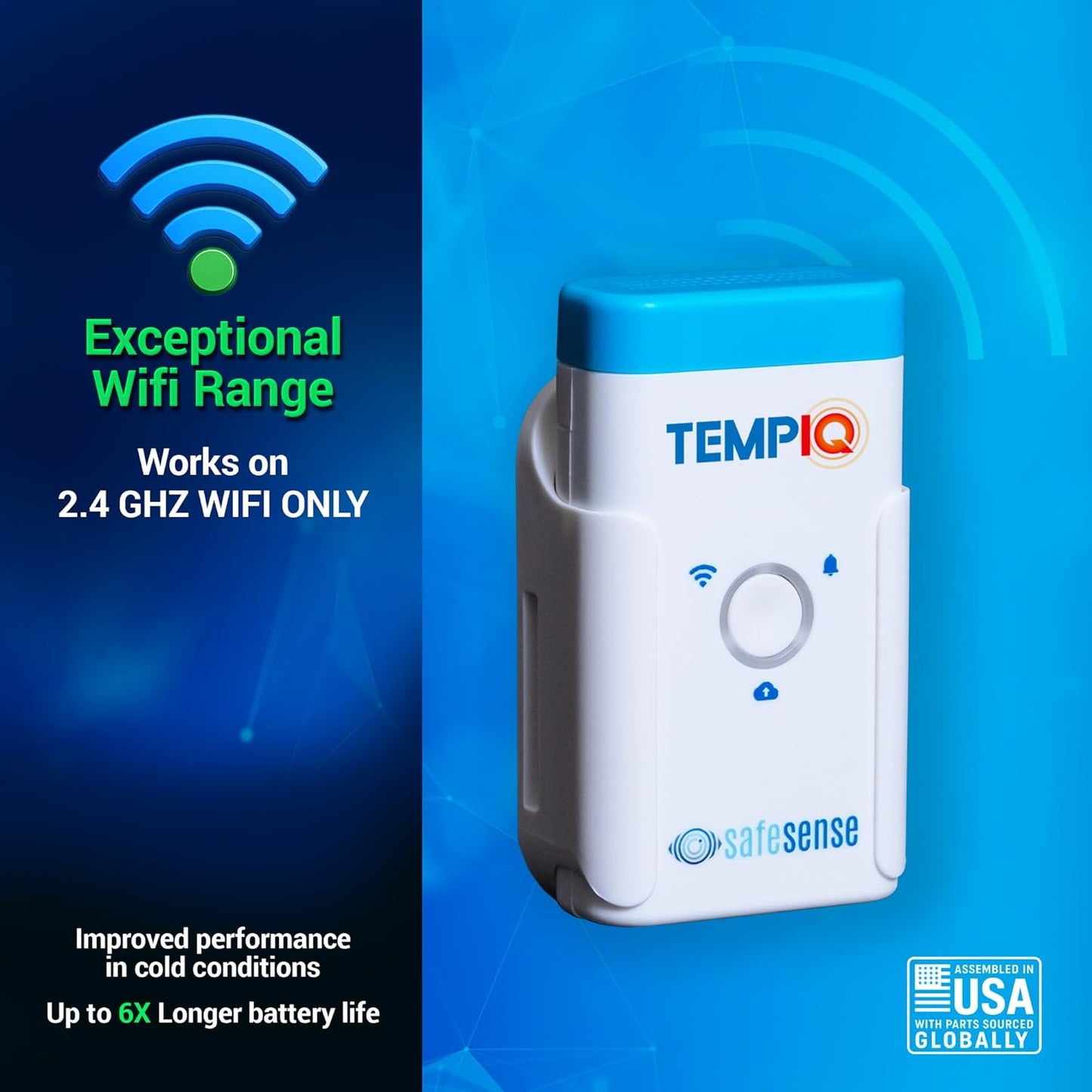 TEMPIQ Remote WiFi Temperature & Humidity Sensor - App Integration, Alerts, Helps Monitor 2nd Home, AirBnb, RV, Pets,Freezer and Server Room, Indoor & Outdoor Hygrometer & Thermometer