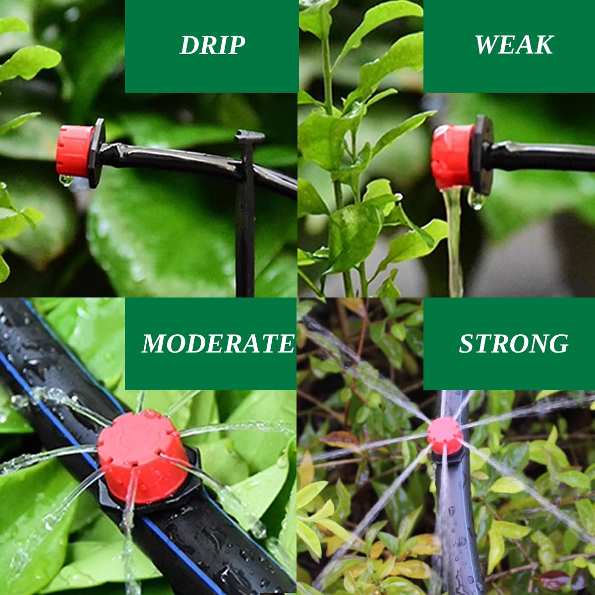 GXXMEI 150PCS Adjustable Irrigation Drippers Sprinklers 1/4 Inch Emitter Dripper Micro Drip Irrigation Sprinklers for Watering System