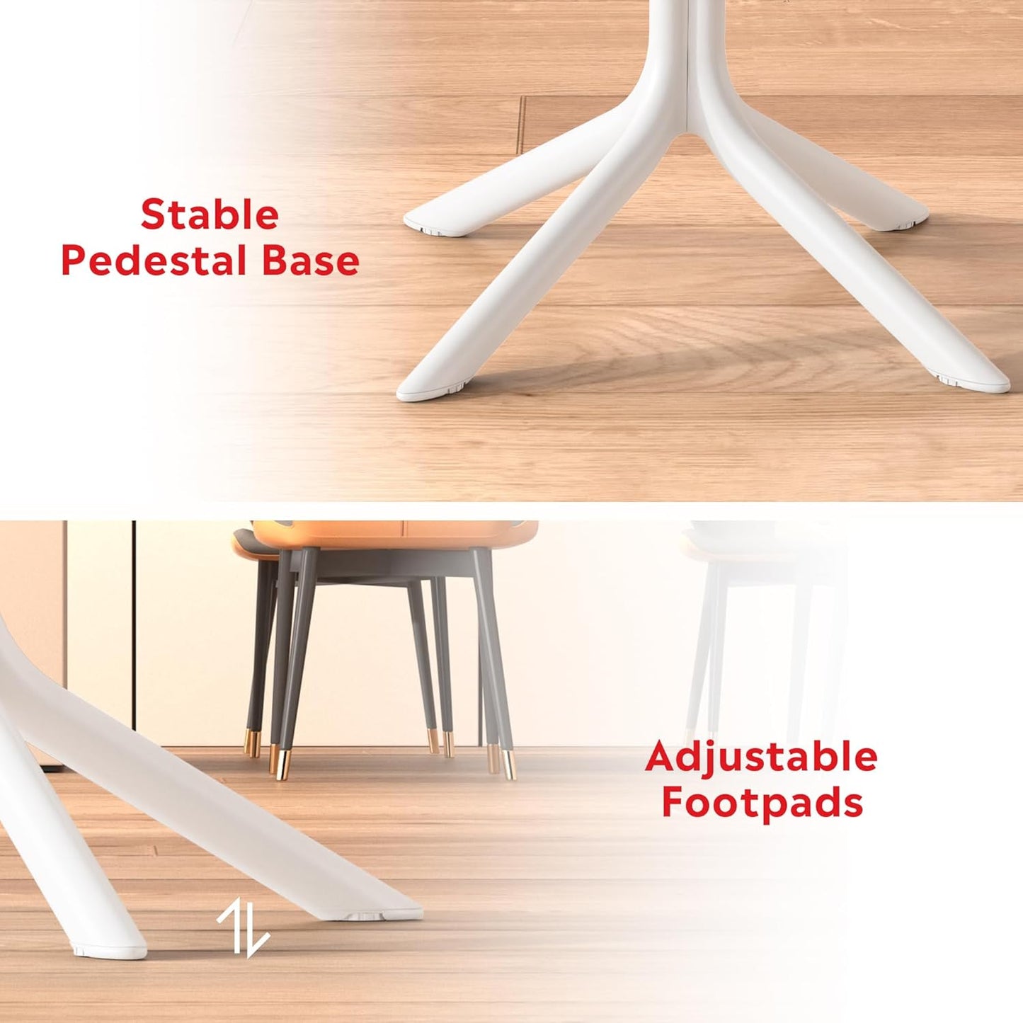 5-Piece Outdoor Dining Set, HDPE Patio Square Bistro Table and Stackable Chairs Sets for 4, Outdoor Furniture All Weather for Backyard Poolside, White