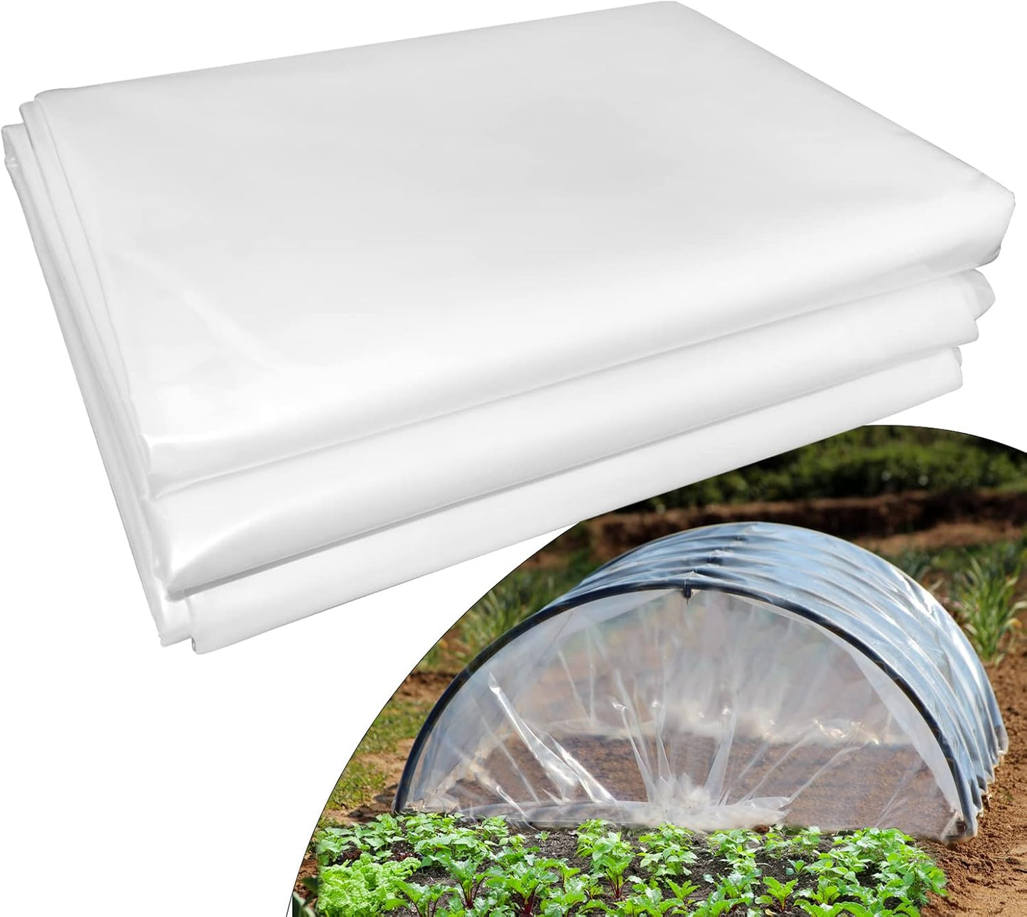 6 mil Greenhouse Plastic Film Sheeting Cover 25 x 40 Ft UV Resistant Clear Polyethylene Film Green House Hoop Farm Plastic Cover for Gardening, Farming, Agriculture