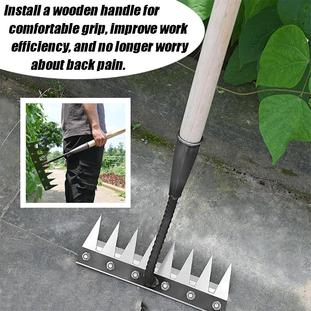 Gardening Hand Weeder Puller Tool, Manual Weeder with Detachable Blade Weeder Puller Tool,High-Carbon Steel Weed Removal Tool for Farm Lawn Garden, 5/6/7/8 Teeth Sizes (6 Teeth)