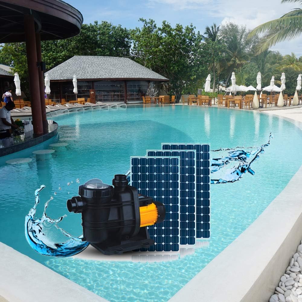 3-Year Warranty Solar Pool Pump 72VDC 1.2HP | Saltwater-Resistant 92GPM Pump for Pools | MPPT Controller & 62ft Head | PWS JP21-19/900