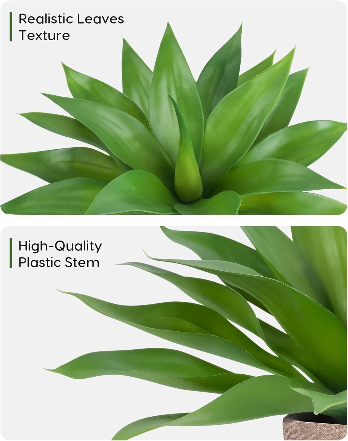 Velener Fake Agave with Burlap Bag, Artificial Plant Outdoor Agave - Fake Plants for Indoor and Outdoor Decor(16 Inch)