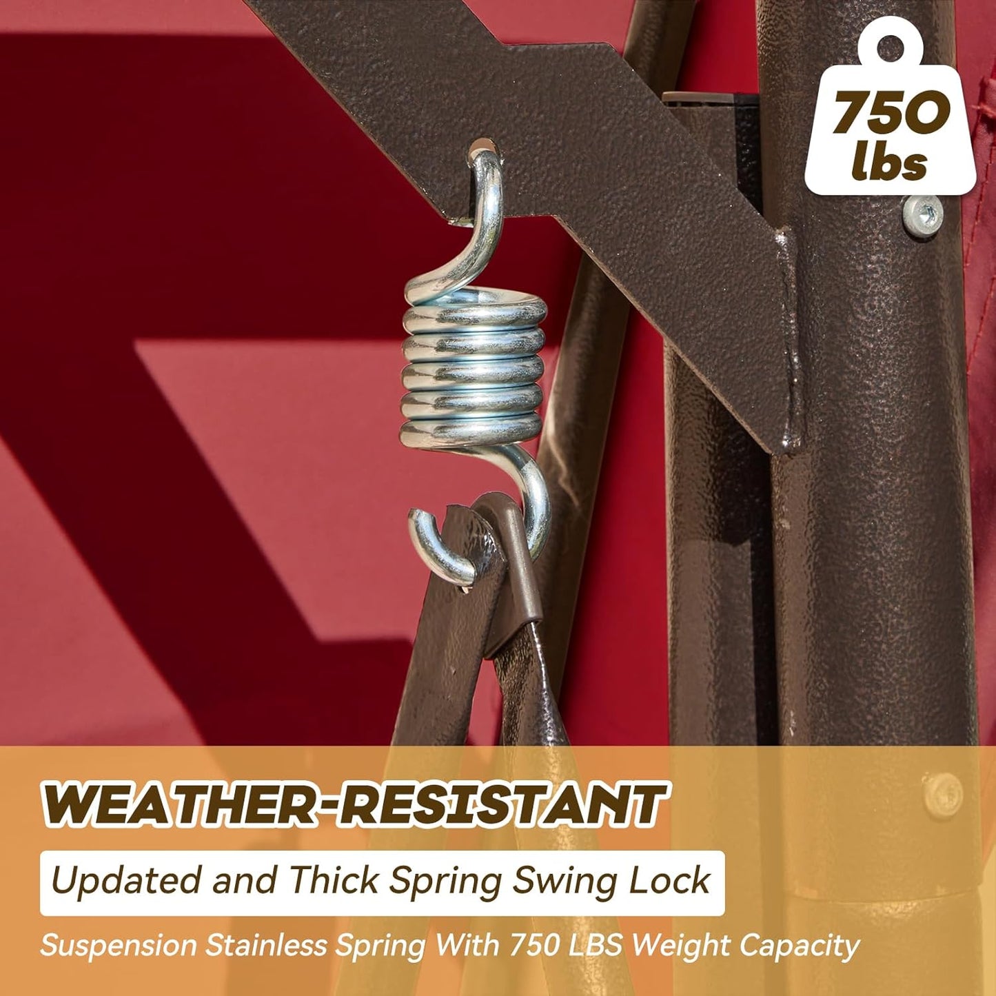 3 in 1 Outdoor Porch Swing with Adjustable Canopy, 3 Seat Outdoor Swing for Adults, Patio Swing Chair with Thickened Cushions,Pillows & Cup Holders for Backyard, Porch, Garden (Wine Red)