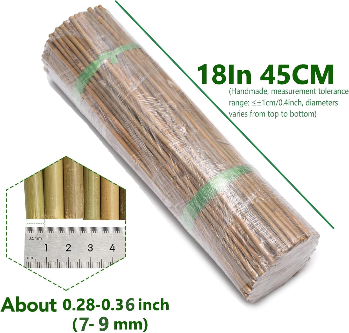 150 Pcs 18 inches Bamboo Stakes, Natural Bamboo Sticks Plant Support Stake for Indoor and Outdoor Climbing Plants