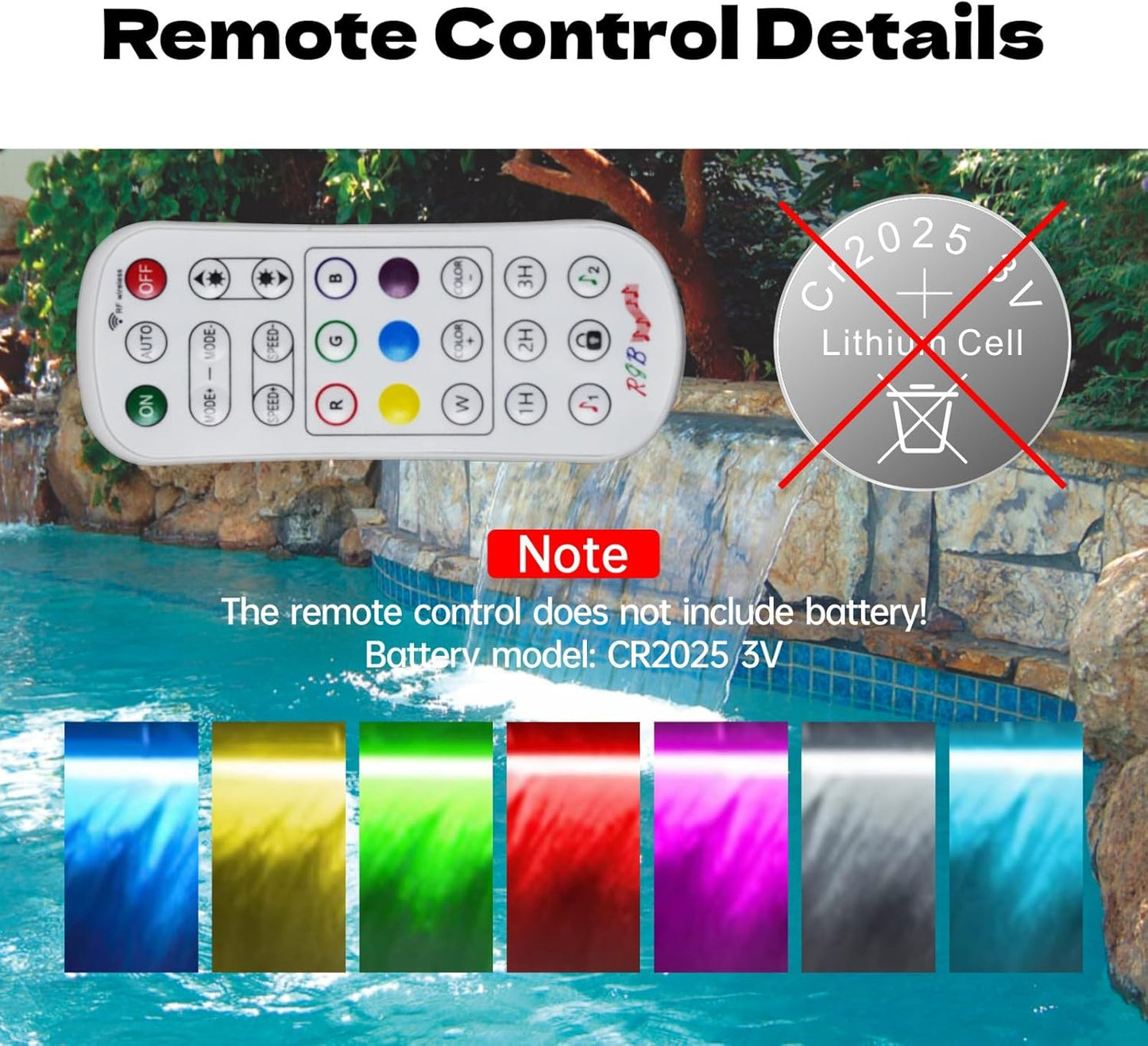 Pond Waterfall Spillway, APP Control Multi-Color LED Light Outdoor Pool Fountain, Acrylic Water Spillway Koi Fountains Kit for Garden Patio Swimming Pool Decoration - 11.8"x7.8"x3.9"