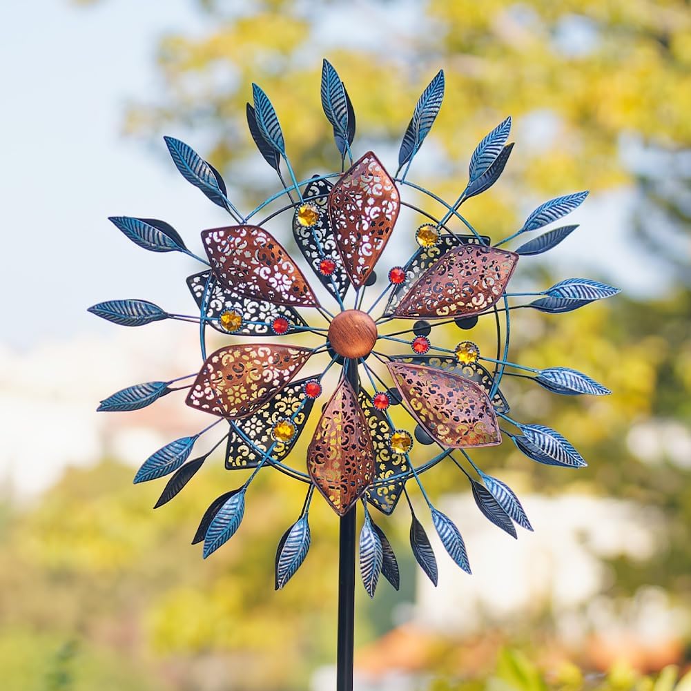 Stargarden Large Wind Spinners Outdoor, 23 Inch Metal Wind Spinner, Double Kinetic Wind Sculptures & Spinners, Waterproof Pinwheels Outdoor Decoration for Patio, Lawn, Garden, Porch Decor