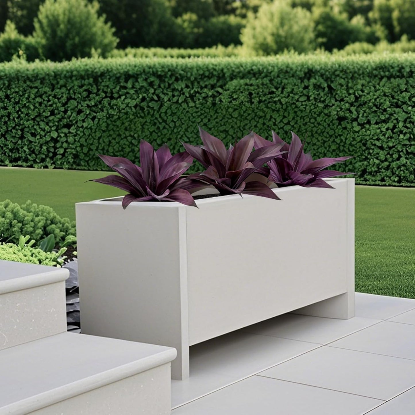 Fake Plants Artificial Agave Plants Indoor，UV Resistant Fake Agave Planters Outdoor Decorating Artificial Plants for Outdoors Decor Agave (2Pack,12.6'Purple) Spring Decorations for Home