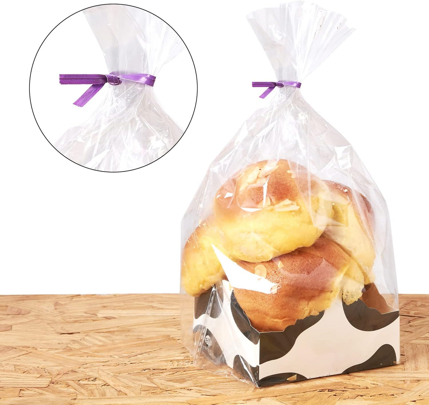 500 Pcs 5" Purple Paper Twist Ties, for Party Cello Candy Bread Coffee Bags Cake Pops