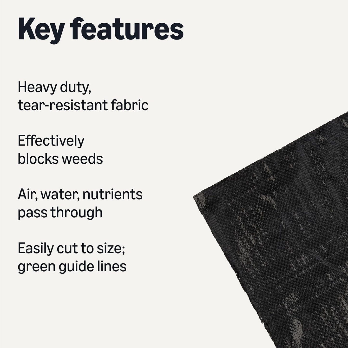 Amazon Basics Weed Barrier Fabric, Black, 1-Pack