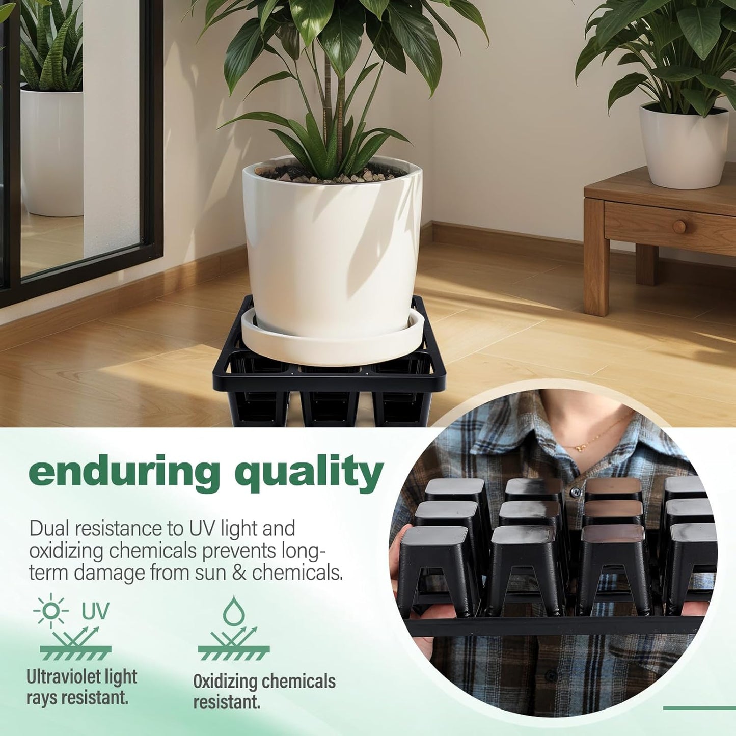 7 Pcs Pot Holder Plant Stands 30 Gallons Large Capacity Outdoor Stands for Pots and Grow Bags Polypropylene Flowerpot for Improved Drainage and Aeration