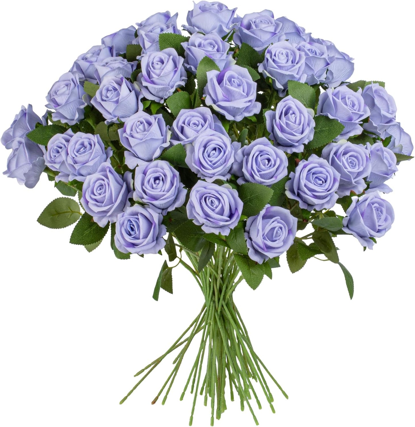 Fake Plants Roses Flowers Plastic Flowers Spring Decorations for Home Gifts for Gf Roses Artificial Flowers for Vase Fake Flowers Home Decor 19.6"(Light Purple 50PCS)