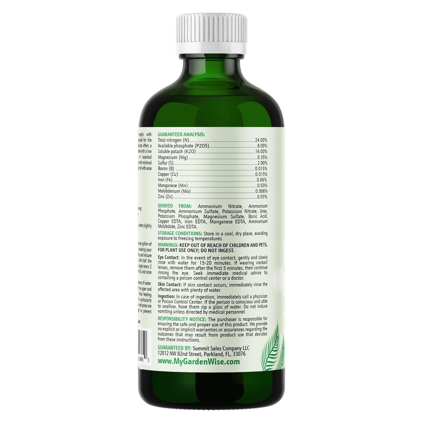 3-1-2 Liquid Fertilizer Concentrate with Micronutrients - Ideal Snake Plant Food for Sansevieria (Dracaena trifasciata), Indoor Plant Care (32 OZ)