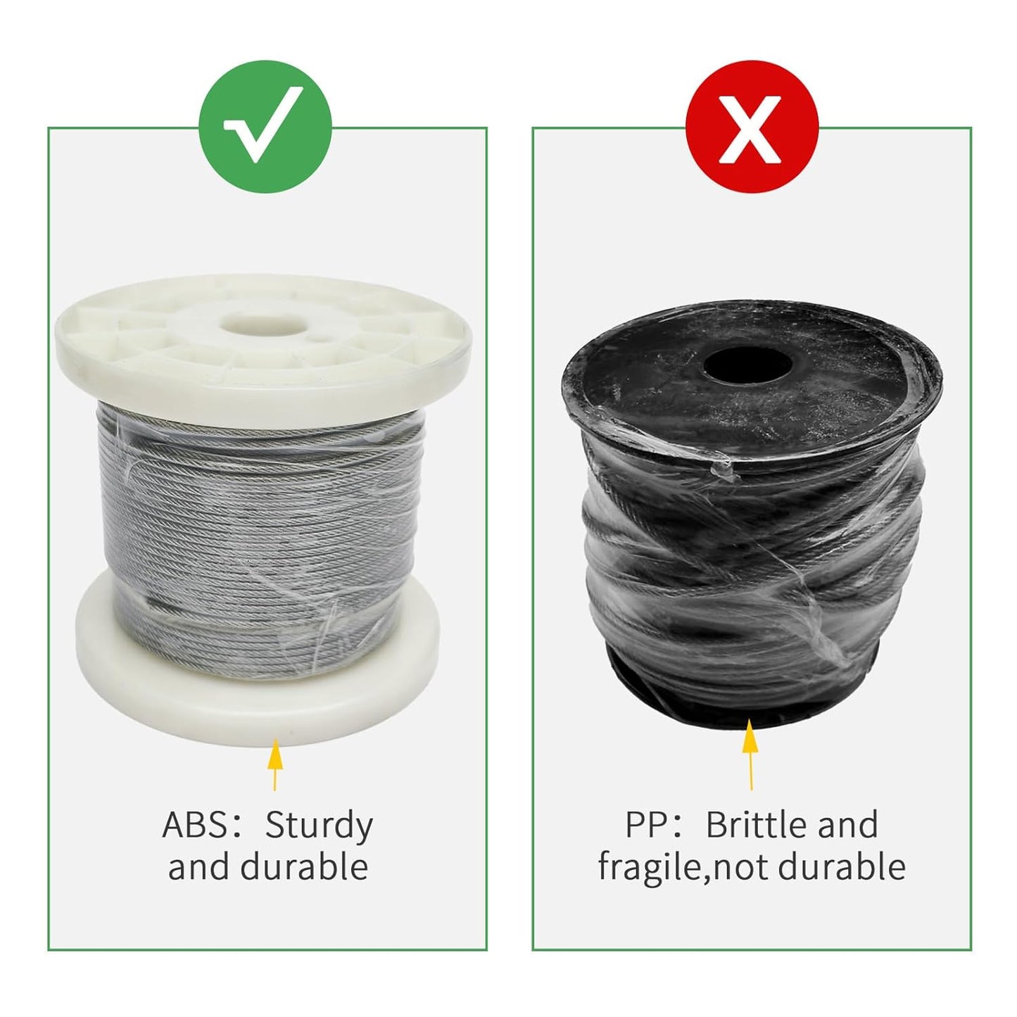 1/8" Wire Cable Rope Kit ，Vinyl Coated 304 Stainless Steel Wire – 100FT 7x7 Strand Cable with Turnbuckles，String Lights Hanging Kit for Outdoor, Garden,Patio, Crafts, Hanging Lights