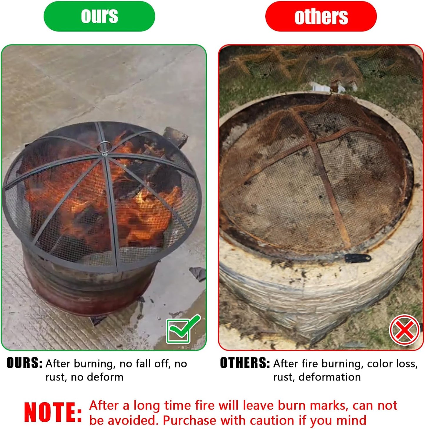 Fire Pit Spark Screen, Fire Pit Screen 40 Inch Round with Handle & Poker, Collapsible Heavy Duty Mesh Fire Pit Cover Fire Pit Lid for Outdoor/Patio/Backyard/RV Camping/Beach