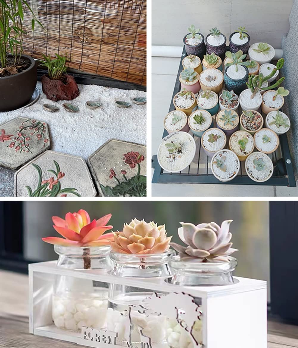 HOT SEAL 12.0 LB White Polished Pebbles 3/8", Natural Decorative Smooth River Rocks, Gravel Size White Small Pebble Stone for Succulent, Bonsai, Potted Plants, Landscaping, Fairy Garden, Aquarium