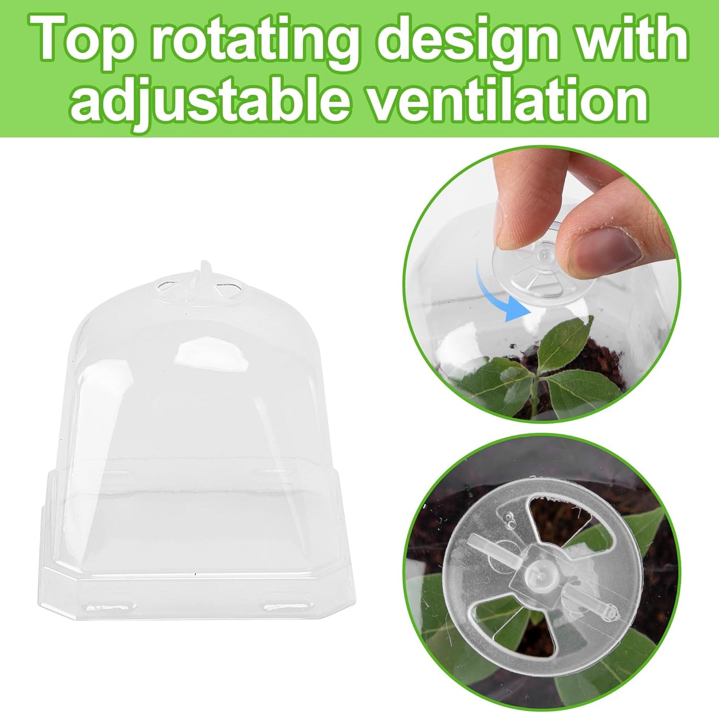 EBaokuup 30PCS Clear Plant Nursery Pots with Humidity Dome - 3" Durable Plastic Gardening Pot with Labels, Small Plant Container for Seedlings/Vegetables/Succulents/Cuttings