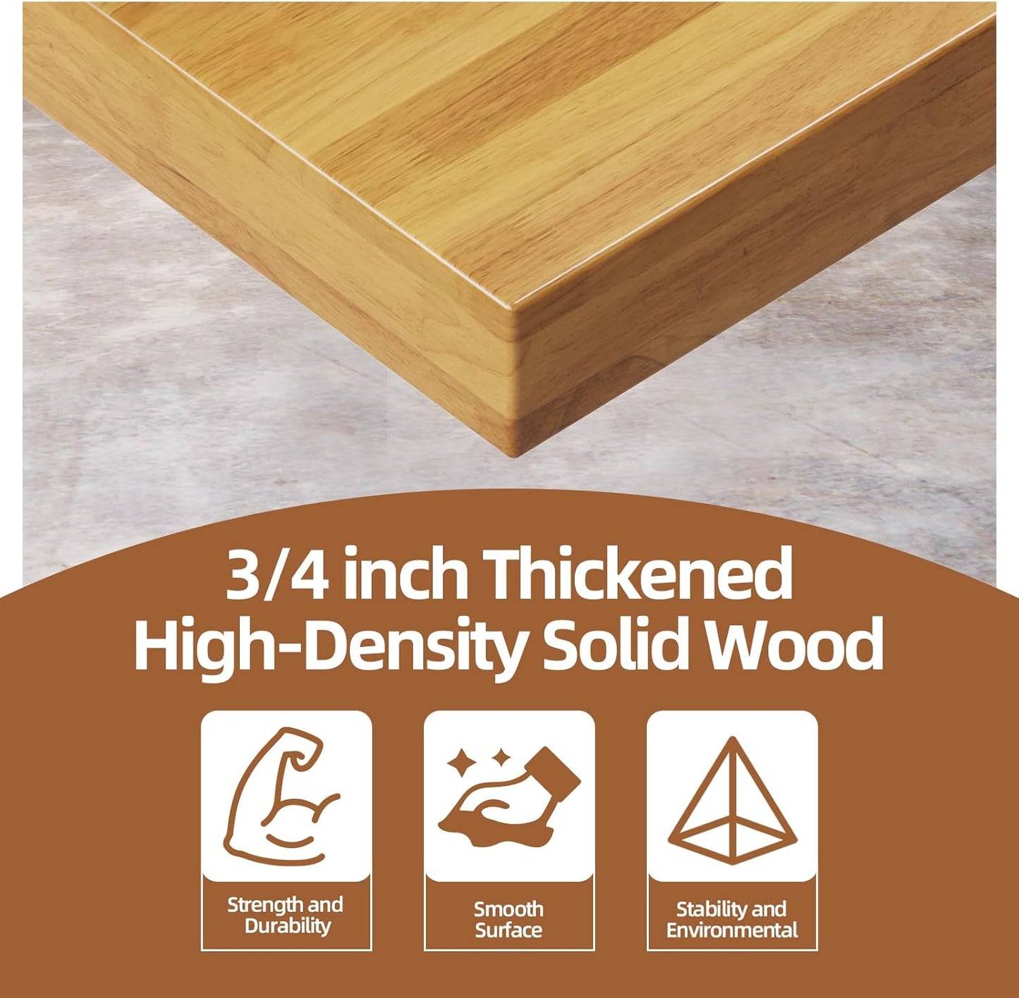 48'' Adjustable Workbench, Solid Wood Work Bench Table, Metal Tool Bench Work Bench with Power Outlet, Heavy Duty Large Load Capacity Garage Workbench Workshop Table for Workshop,Office,Home