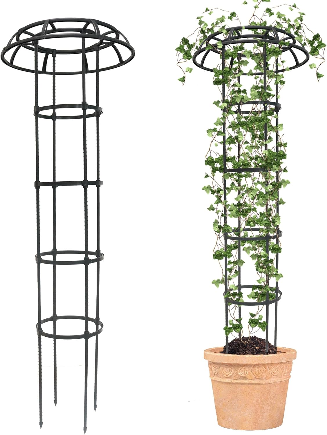 Garden Trellis for Climbing Plants, 2 Pack 65 Inch Mushroom Top Trellis for Climbing Plants, Plant Trellis Support for Potted Plants Climbing Vine Rose Clematis Vegetable Outdoor Indoor