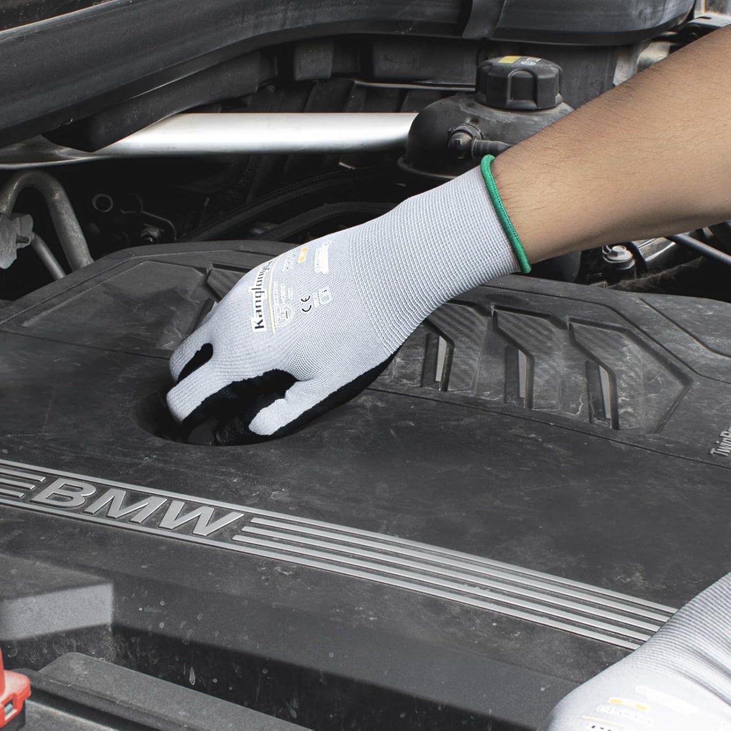 6-Paris Small Work Gloves for Men and Women, Nitrile Coated Safety Protective Gloves with Grip, Ideal for Gardening, Warehouse, Mechanic, Light Duty Construction Work