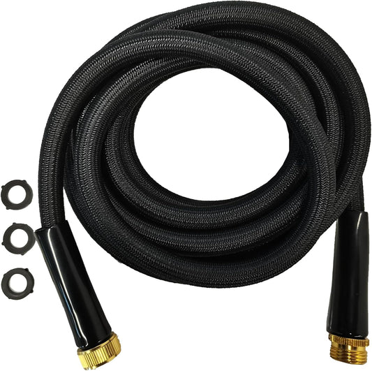 Garden Hose 15FT, Non-Expanding, Lightweight Hose, Leak-Proof Metal Interface, No-Knots, Easy to Carry, Wear-Resistant, Sturdy, Flexible, 3/4GHT, Water Hose for Yard, Garden, No Nozzle