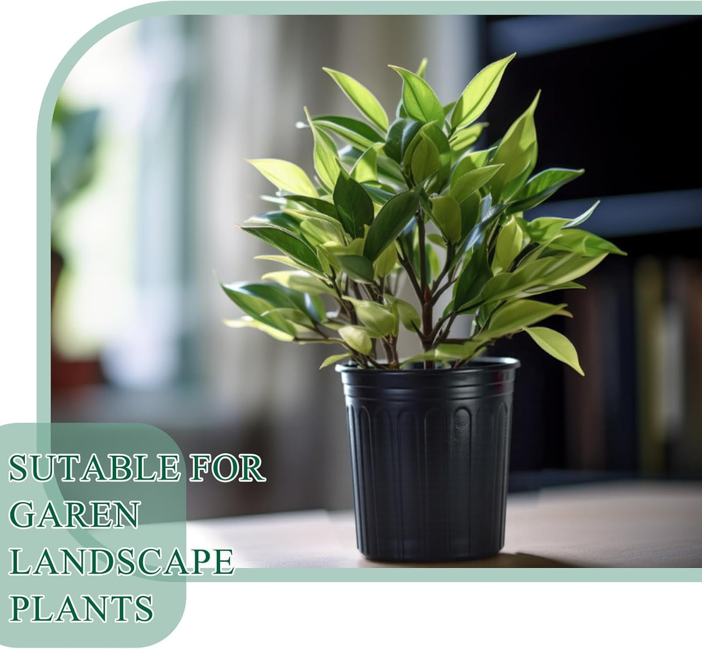 25 Pack 2 Gallon Flexible Plant Nursery Pots Plastic Seedling Starting Pots with Drainage Holes Soft Flower Pots Plant Container with Plant Labels, Black