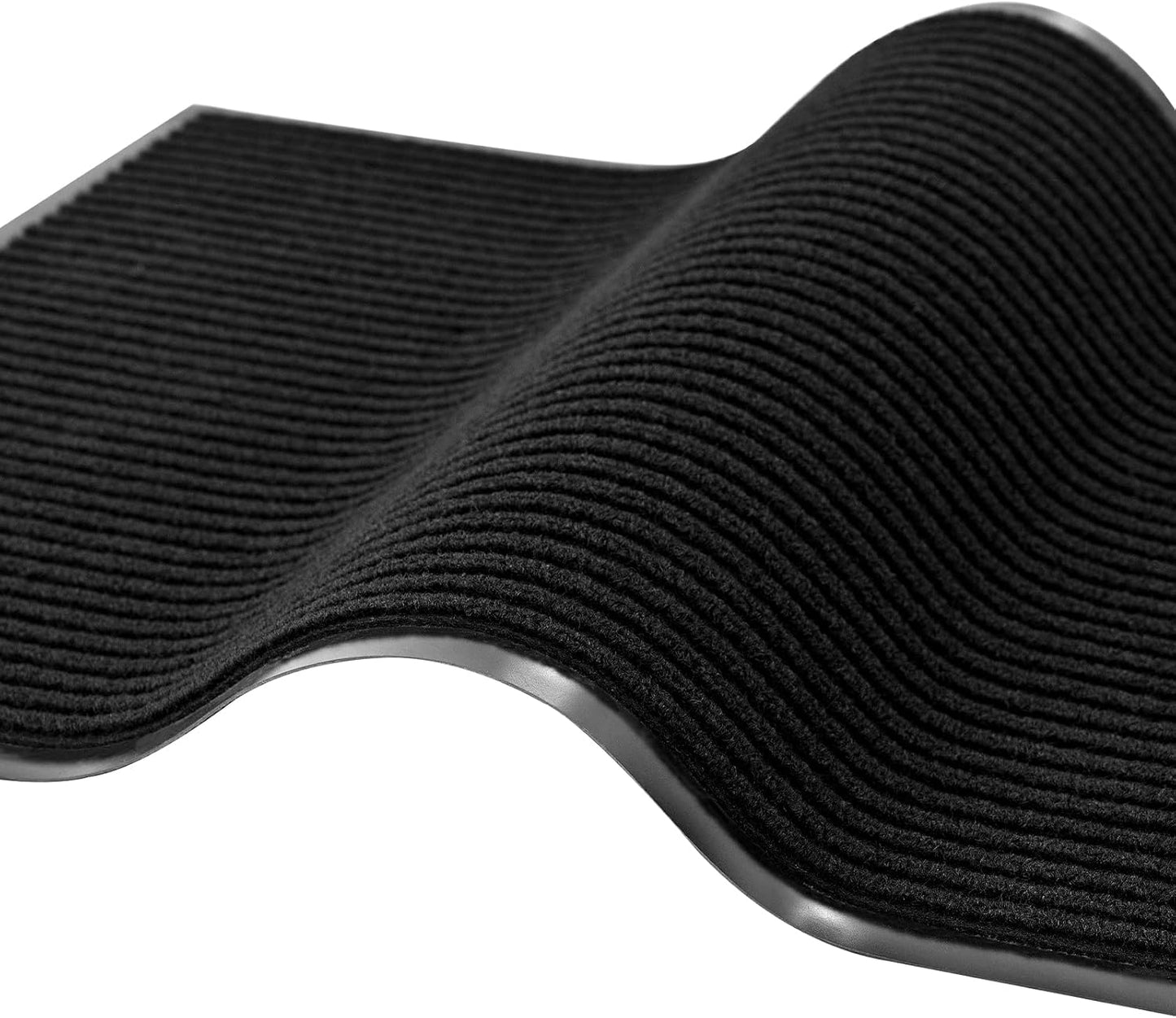 fani Heavy Duty Large Outdoor Indoor Entrance Doormat Waterproof Low Profile Entrance Rug Front Door Mat Patio Anti-Skid Rubber Back, 31x47 inch (Jet Black)