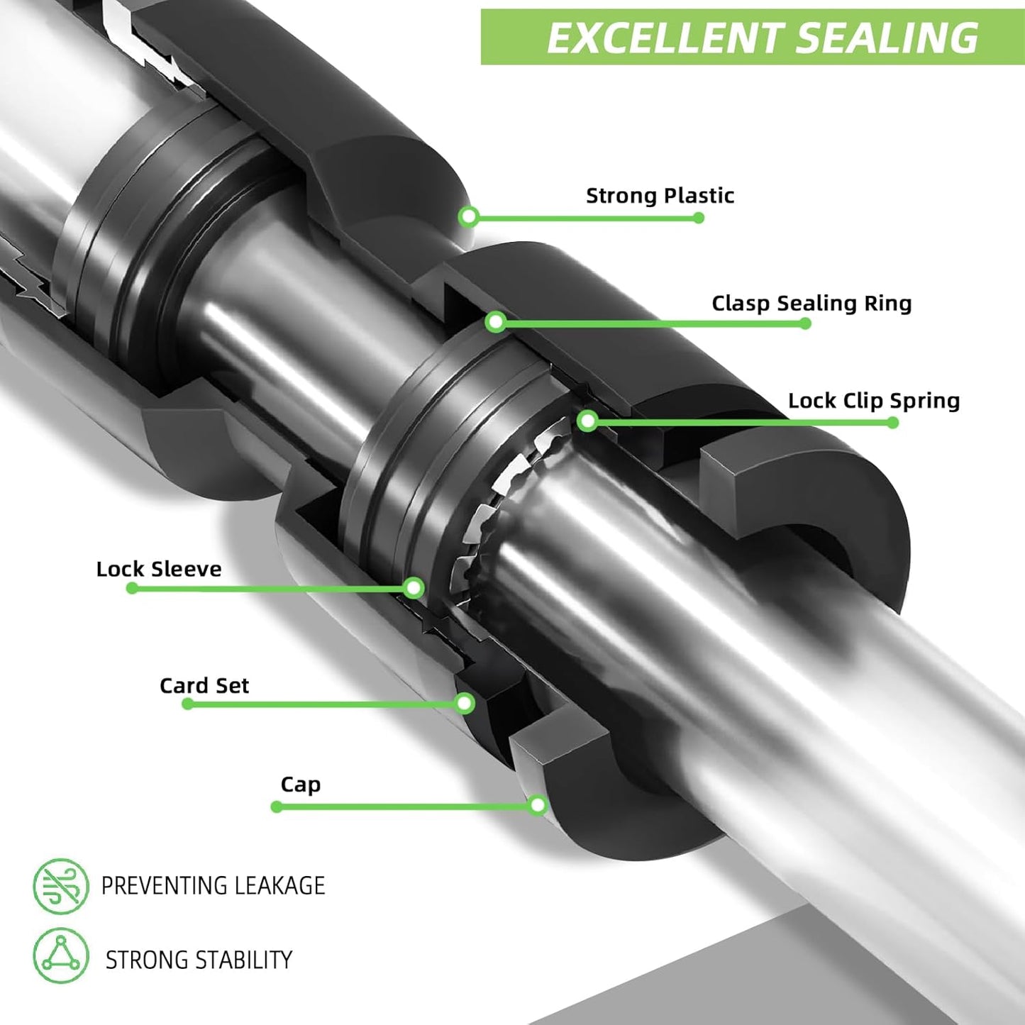 6 Pack 1/2'' to 1/4'' Drip Irrigation Fittings, Push-to-Fit 6 Way Drip Irrigation Part Barbed Tee Connectors, Anti-leak Locked Splitter Fitting for 1/2" Irrigation Tubing (0.6''-0.67''OD)