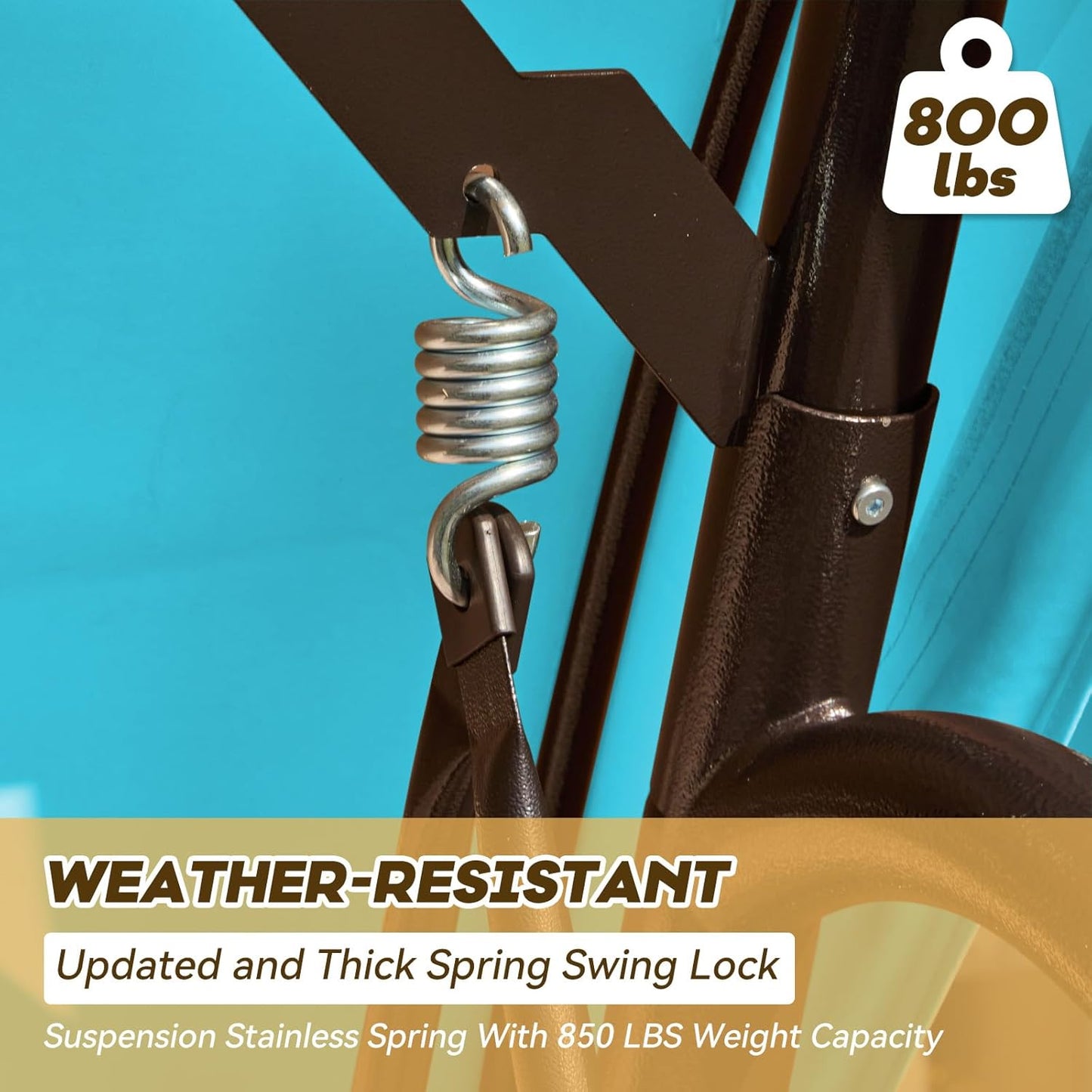 3 in 1 Outdoor Porch Swing with Adjustable Canopy, 3 Seat Outdoor Swing for Adults, Patio Swing Chair with Thickened Cushions,Pillows & Cup Holders for Backyard, Porch, Garden (Lake Blue)