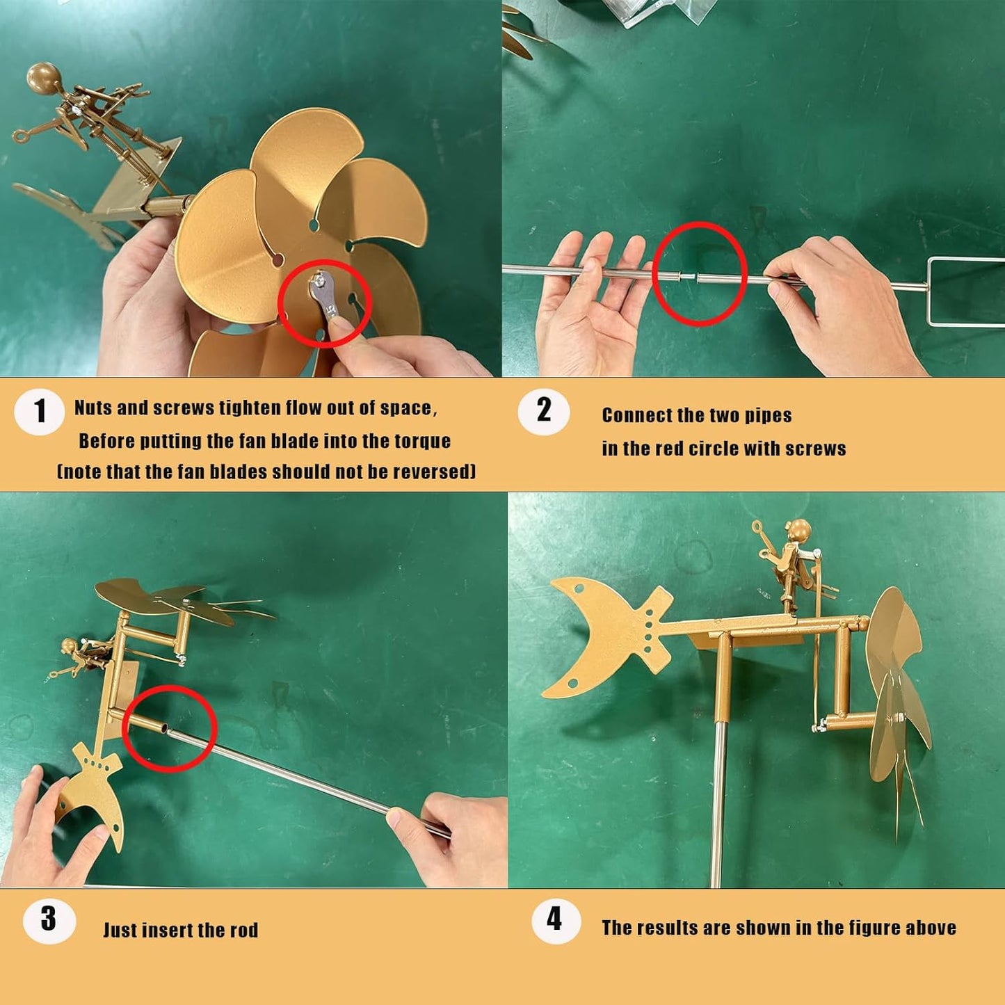 Guitarist Wind Sculptures & Spinners, Kinetic Sculpture Windmills, Metal Art Musician Figurine Wind Mill for Garden Yard Lawn Patio, Unique Garden Windmill Gift for Music Lover