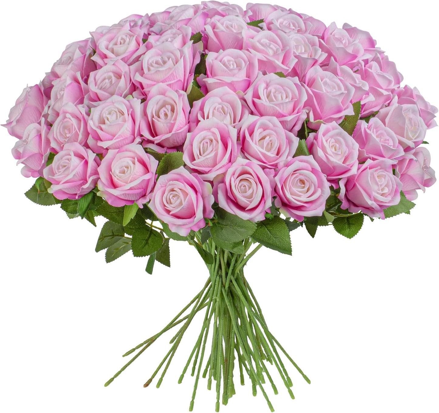 Uqueeten Fake Plants Roses Flowers Plastic Flowers Party Decoration for Home Gifts for Gf Roses Artificial Flowers for Vase Fake Plants Home Decor 19.6"(Deep Pink 50PCS)