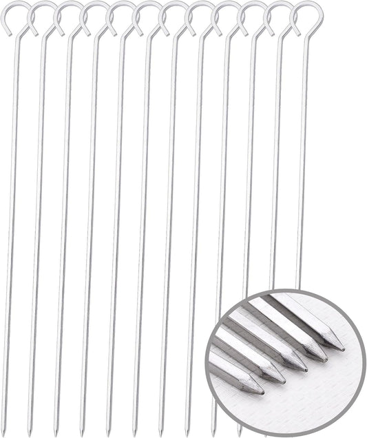 14 Inch Long Square kebab skewers,BBQ Stainless Steel Skewers,12 Pack (BBQ Skewers Square 14inch-12p)