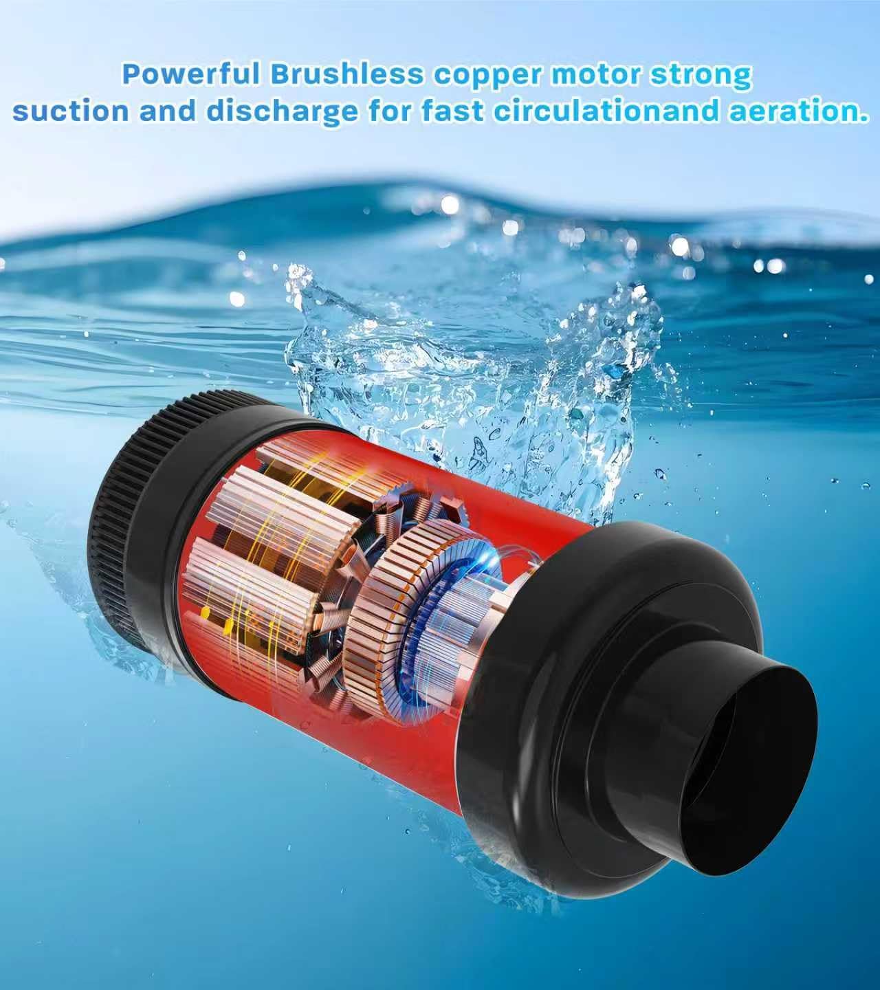 15000 GPH Pond Fountain Aerator, 110V,Floating Pond Fountain Pump with Stainless Steel Body, Pond Aerator Pump for Small & Large Ponds and Lakes (Black)