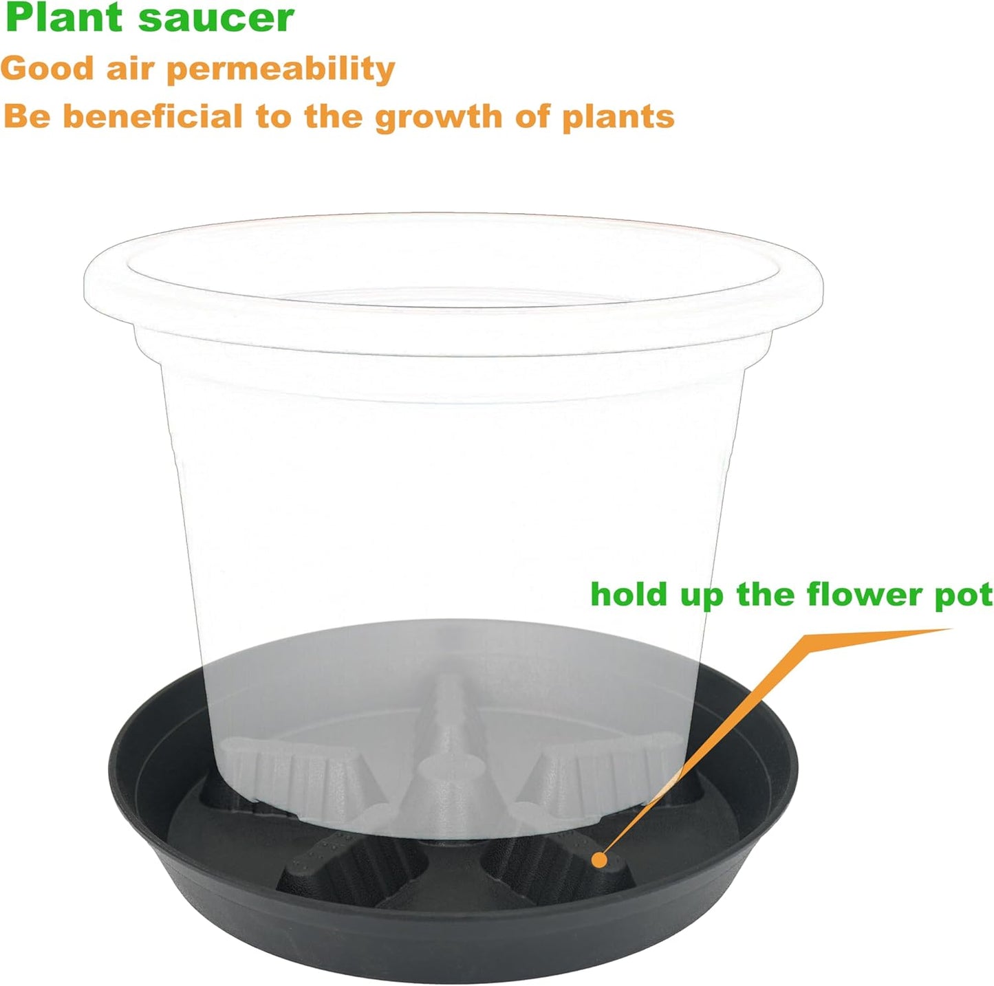 4 Pack Plant Saucer 12 inch, 8 10 14 17 inch, Plant Stand Plastic Plant Saucers for Indoors Outdoor, Heavy Duty Flower Saucers for Potted Plants, Pot Saucers for Plants, Grow Bags Saucers