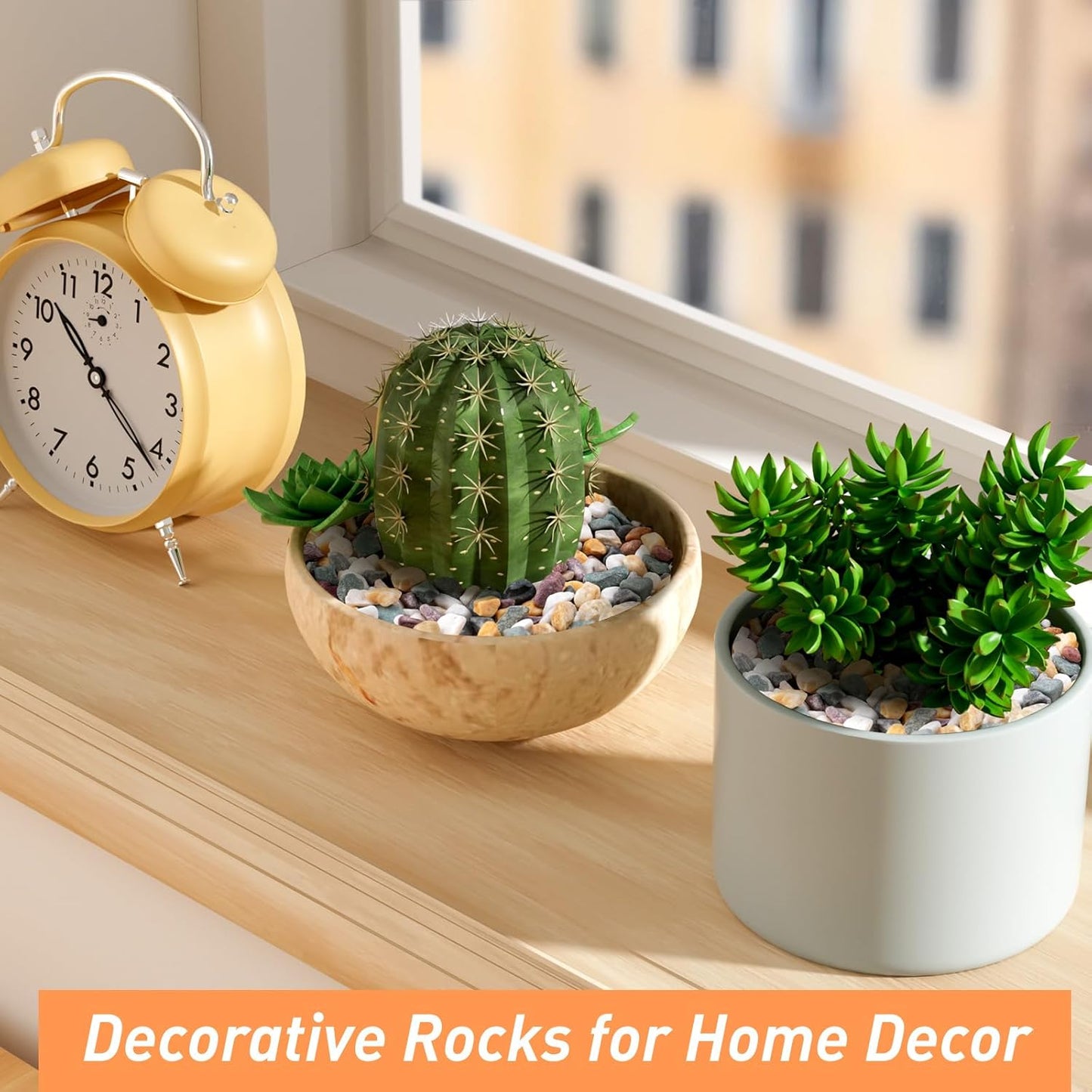 5 lbs Pea Gravel for Plants, Aquarium, Fish Tank, 3/8 inch Decorative Pebbles for Indoor Plants, Succulent, Bamboo, Vase, Drainage Rocks for Potted Plants, Top Dressing, Mixed Color