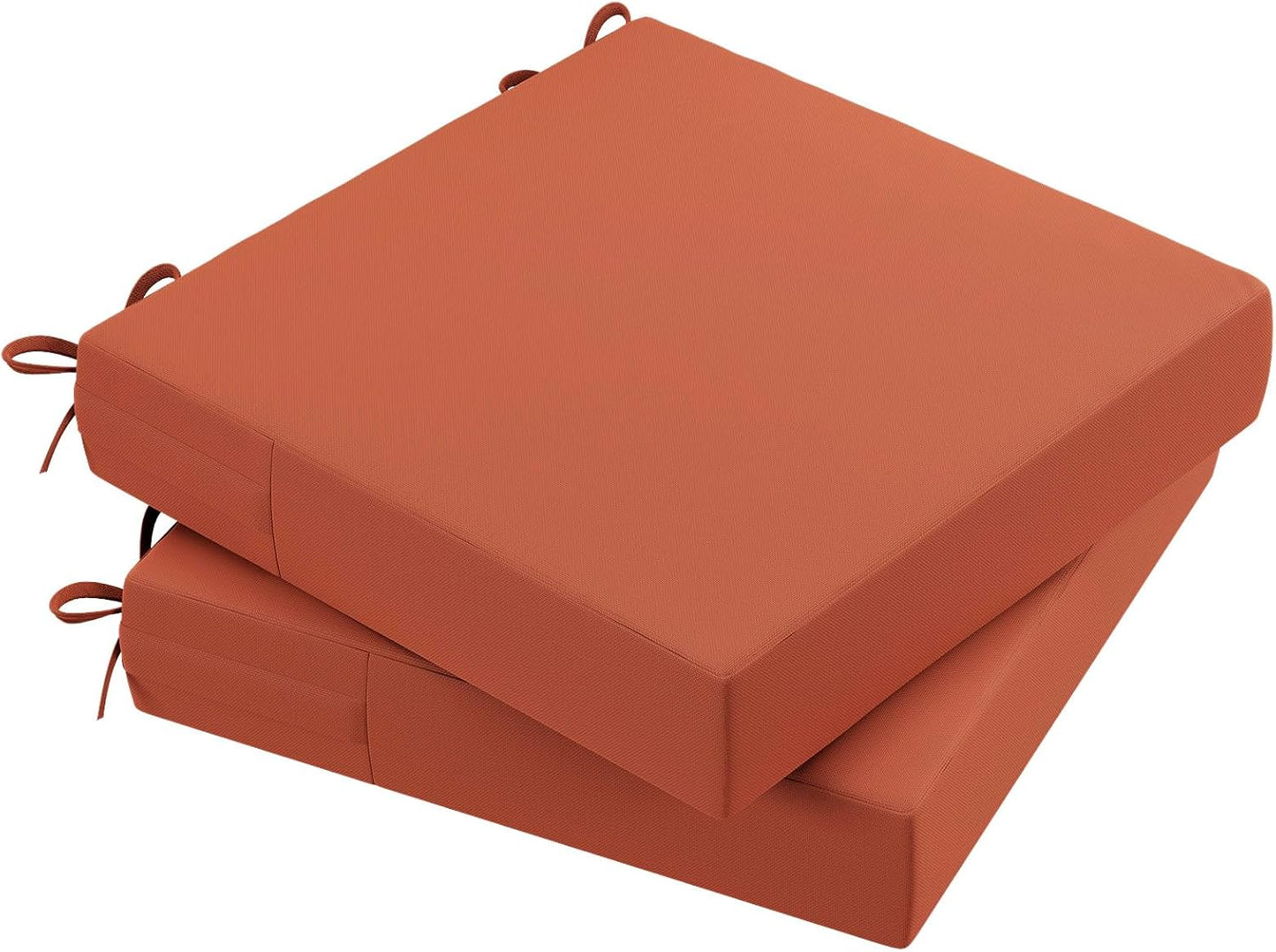 AAAAAcessories Outdoor Seat Cushions for Chairs, Waterproof, Fade-Resistant Patio Furniture Replacement Cushions, 19" x 19" x 3", Set of 2, Rust