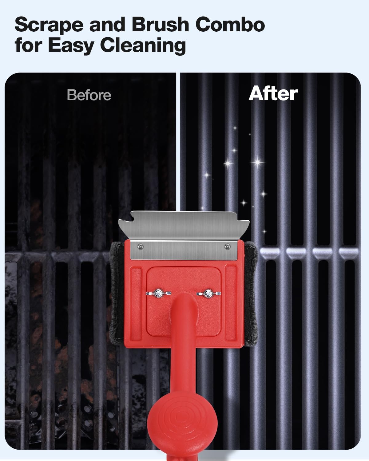 Grill Brush Bristle Free(Steel Wire),10 Replaceable BBQ Cleaning Head,Safe Replacement Cleaning Pad for Cast Iron or Stainless-Steel Grates (No Handle)