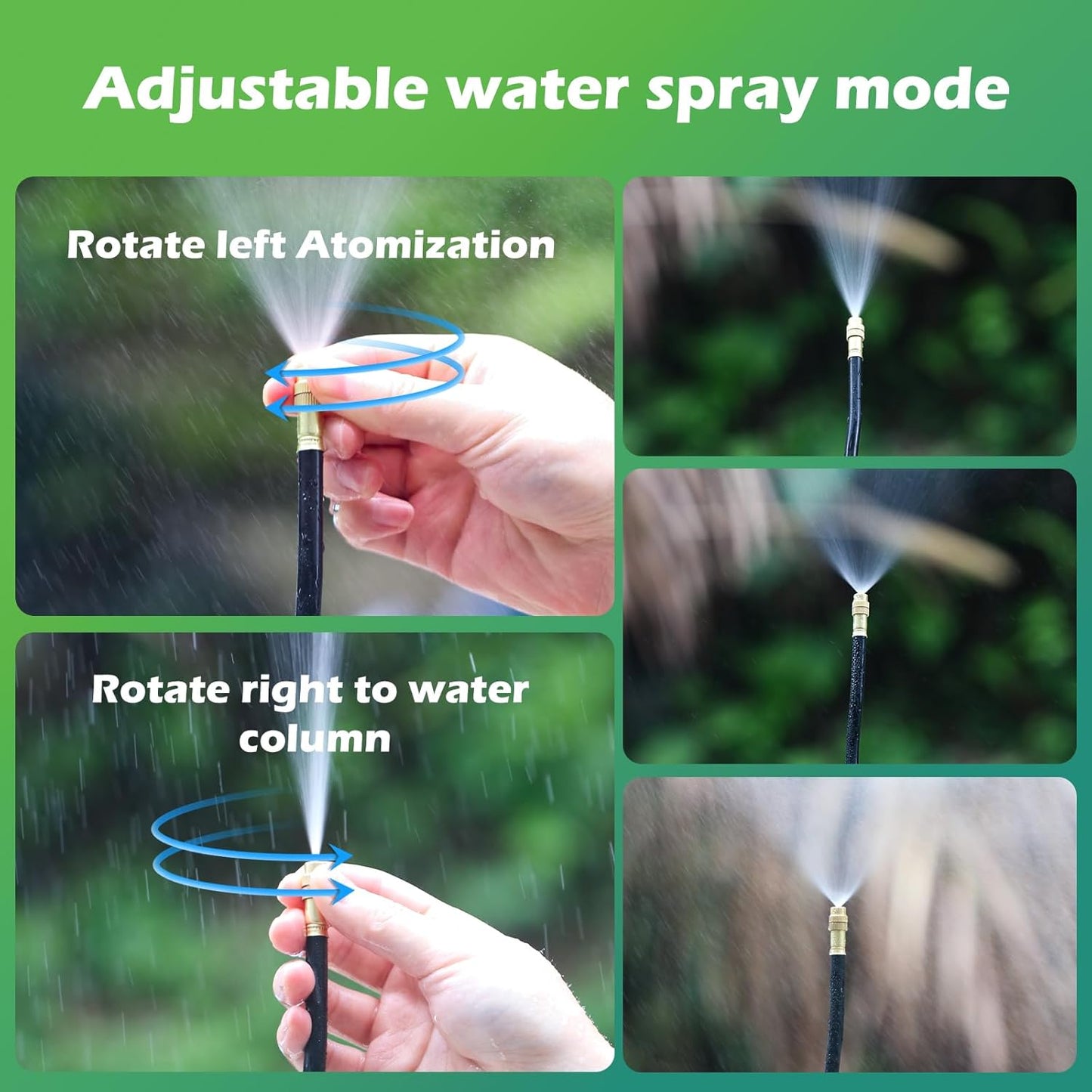 Drip Irrigation System 66 FT with 20 Nozzles, 360° Adjustable Bendable Garden Watering Misting System for Greenhouse, Yard, Lawn, Plant, Garden, 0.3 inch Hose