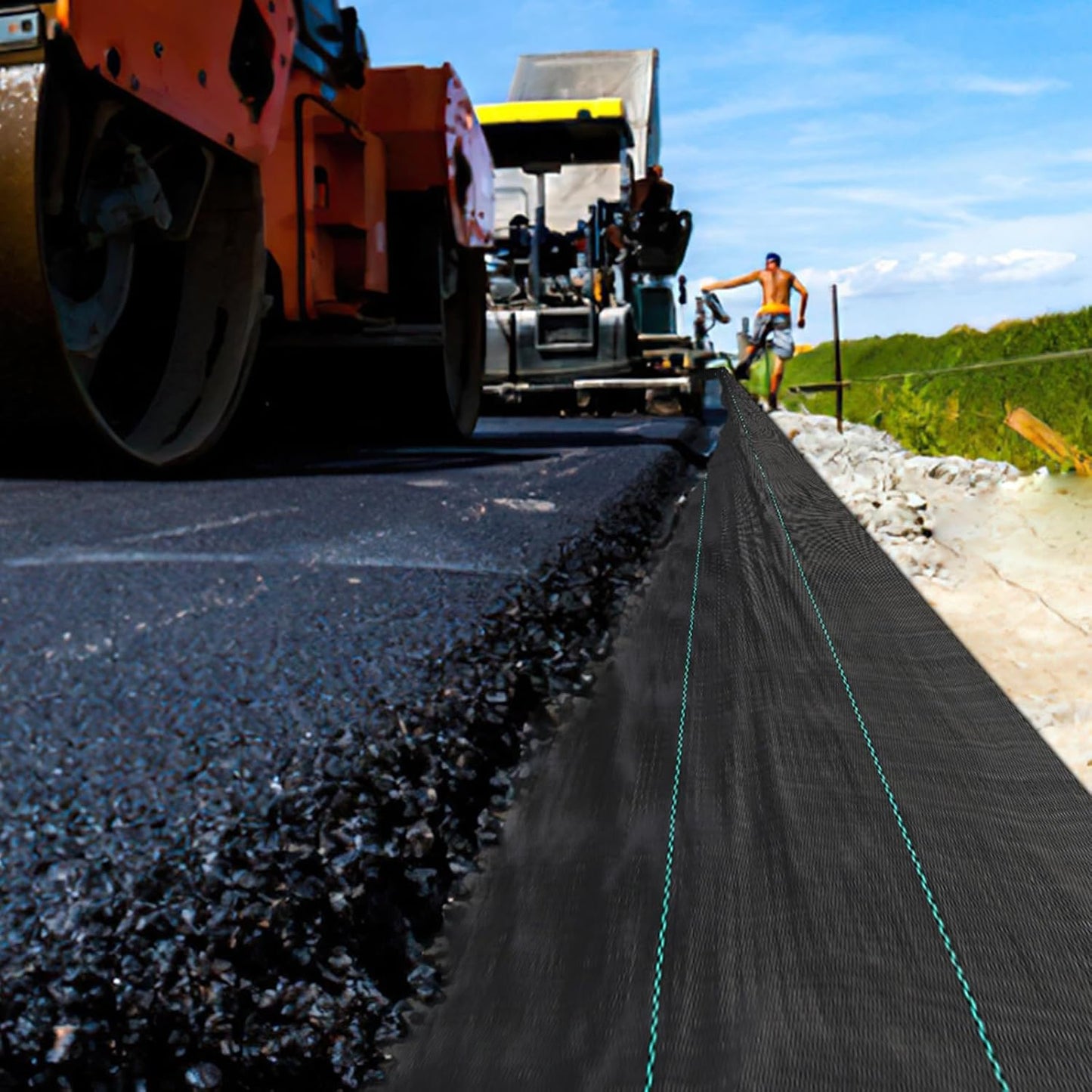 3ftx300ft Heavy Duty Weed Barrier Landscape Fabric – Durable Woven Driveway Garden Cloth for Weed Control, Ground Cover, Landscaping – Long-Lasting Geotextile Fabric – 2.4oz