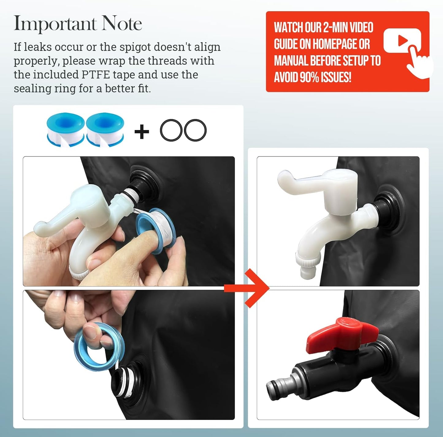 100 Gallon Collapsible Rain Barrel for Garden/Outside/Lawn, Portable Rainwater Collection System, Rain Barrel to Collect Rainwater from Gutter, Water Storage Tank with Two Spigots, Overflow Kit, Black