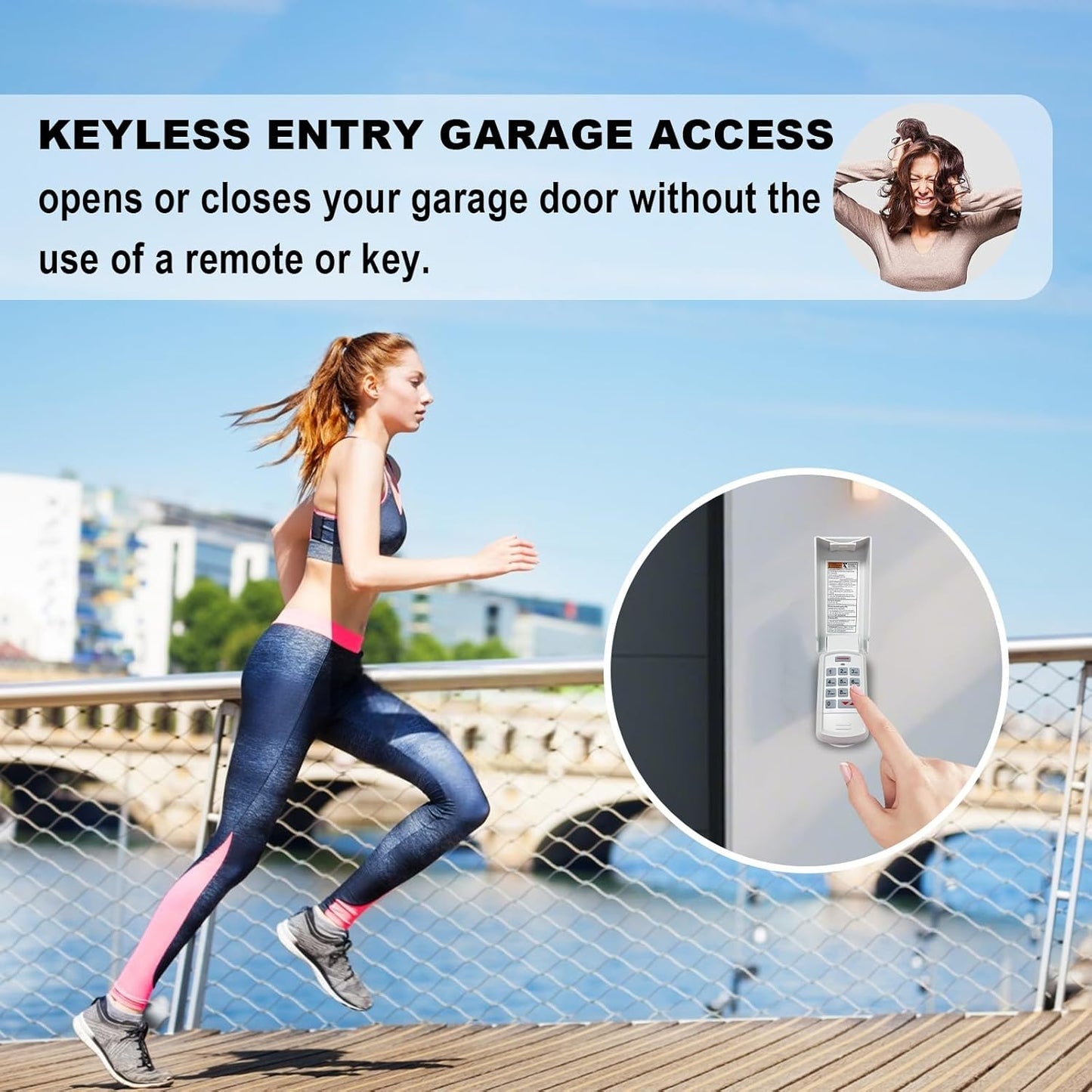 for Genie Garage Door Opener Keypad Compatible with All Genie Intellicode Overhead Door Codedodger and Dip Switch Garage Door Opener Wireless Keypad Keyless Entry Replace for 1995-Current 315/390MHZ