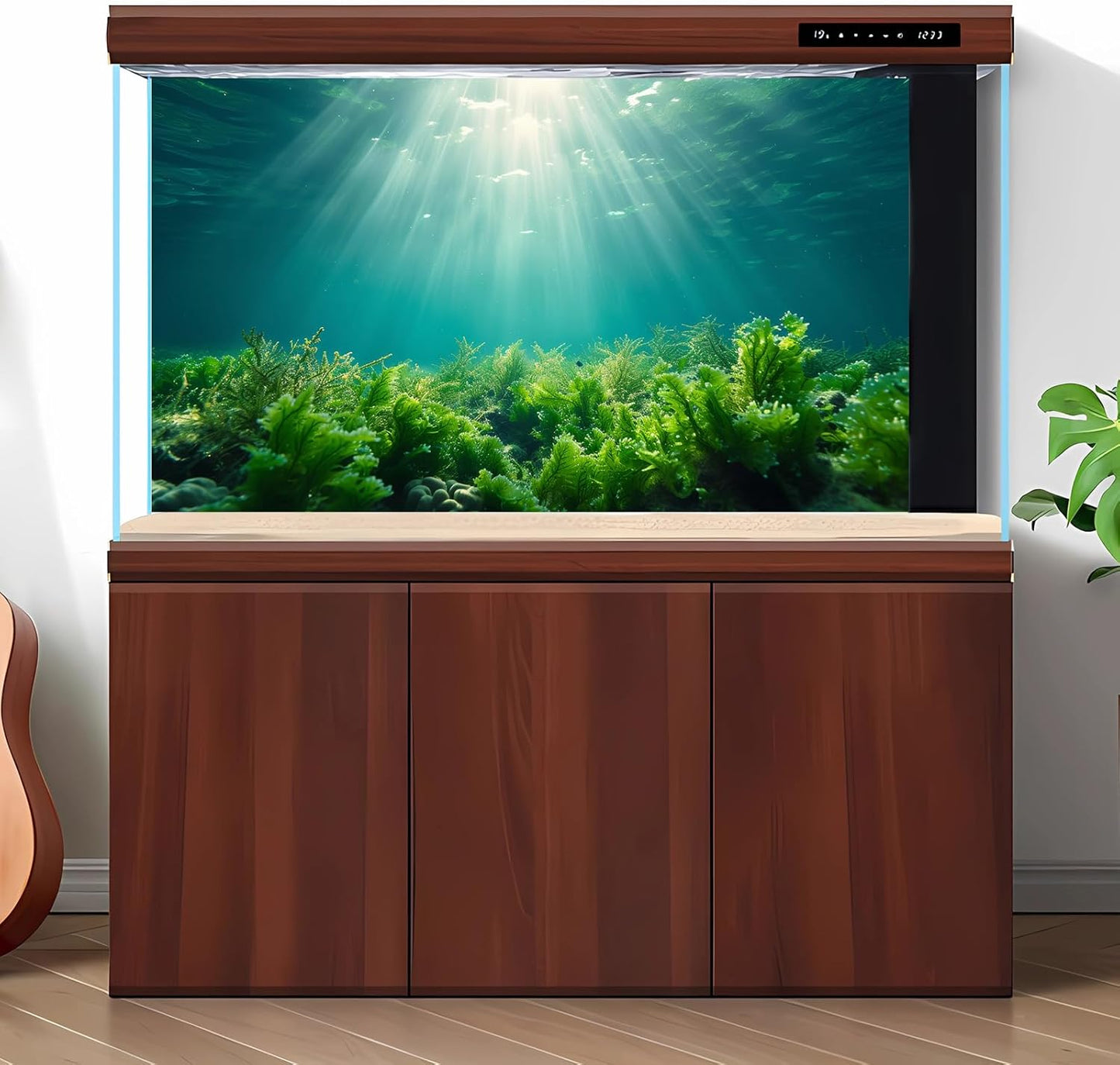 Deep Ocean Fish Tank Background Under The Sea Aquatic Plants Aquarium Background Underwater Corals Sunray Terrarium Backgrounds Tropical Fish Ocean World Aquarium Backgrounds Decorations 60x24in