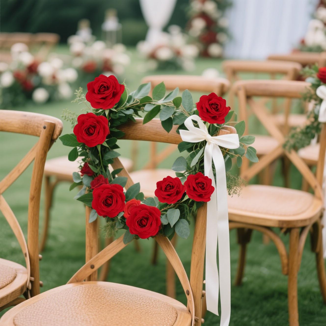 25PCS Artificial Red Rose Flower Heads Velvet Rose Flowers Real Look Rose Flower Heads for DIY Wedding Home Party Baby Shower Decor(Red)