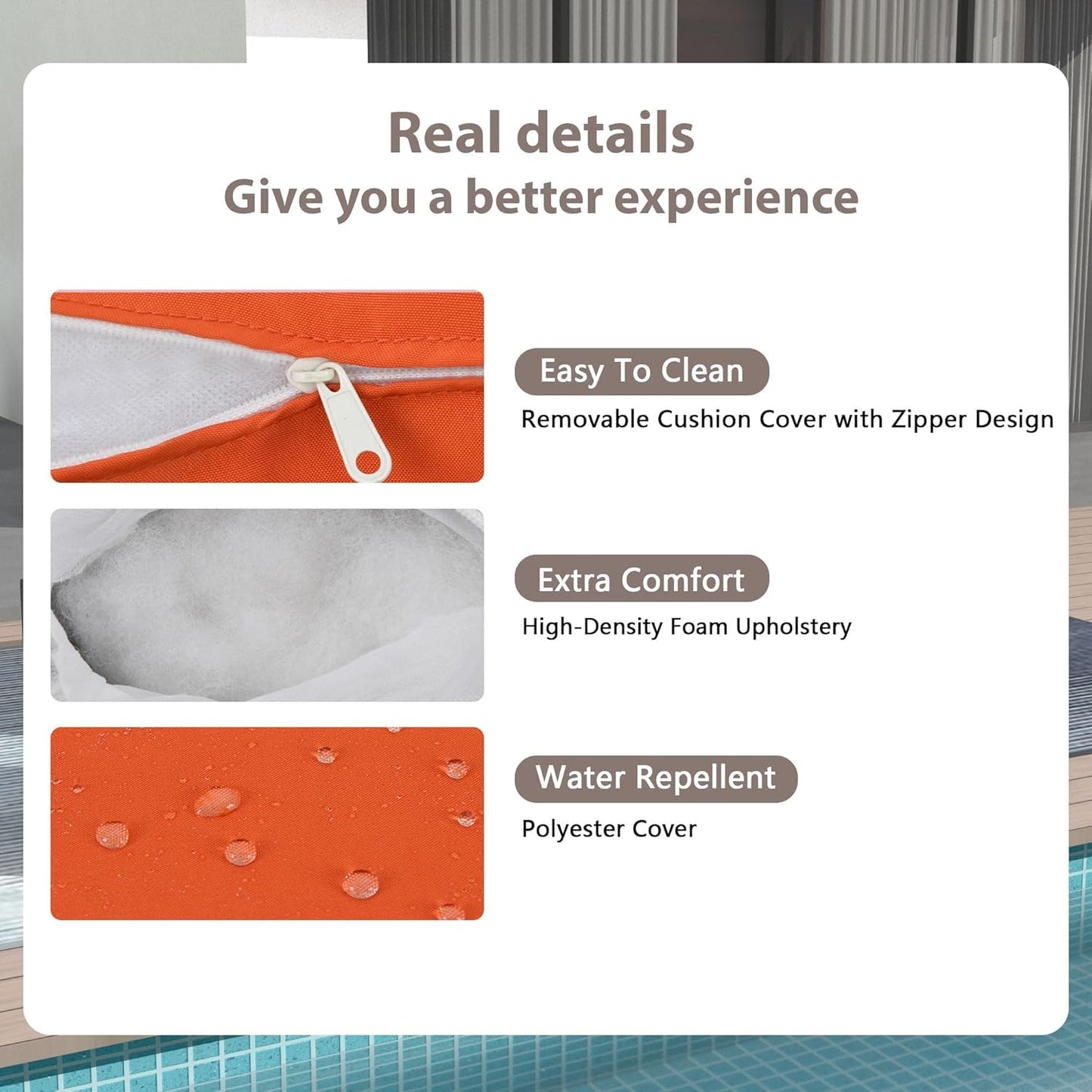 25-Pc Patio Furniture Set - 7 Piece Outdoor Rattan Sofa Set with 57" Fire Table and 17 Accessories, Modular Sofa Set for Garden/Poolside, Orange/Black