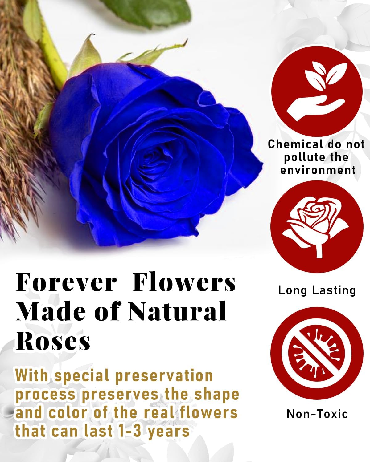 16 Flowers Forever Preserved Roses in Box, Forever Flowers Womens Birthday Gifts for Women Mothers Blue Rose Gift for Her Romantic Eternal Real Rose for Women Mom Wife