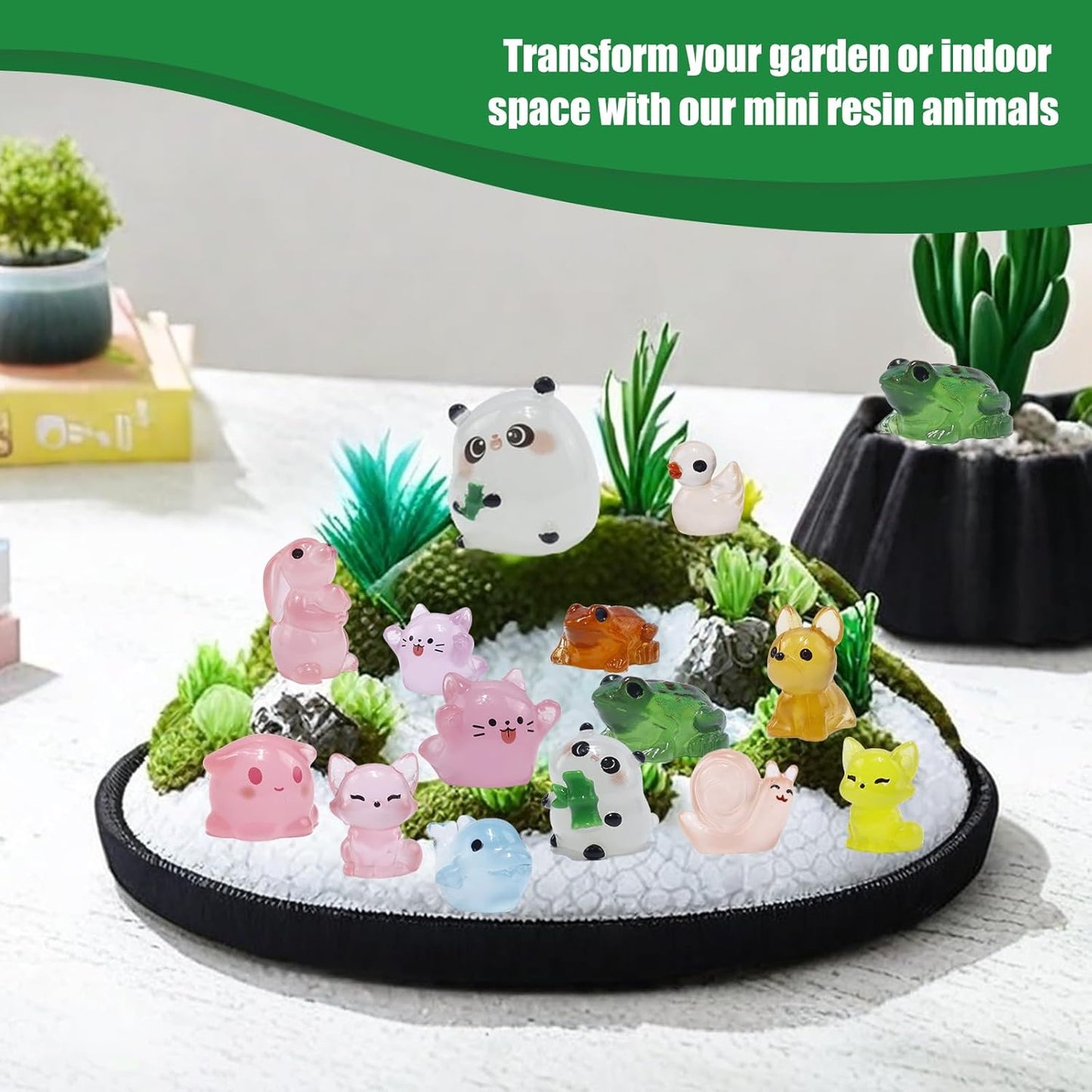 150 Pcs Luminous Mini Resin Animals Bulk, Figures Glow in The Dark, Tiny Miniature Resin Animals for Creative Crafts Ornaments, Fairy Gardens Decor and Dollhouse Hide Accessories